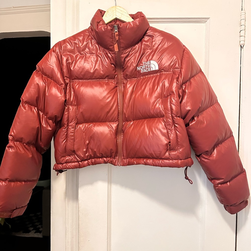 The North Face Red Nuptse Cropped Coat